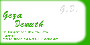 geza demuth business card